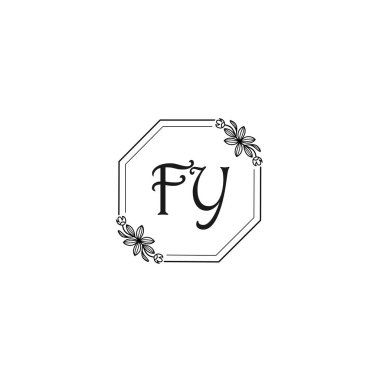 Klasik Çiçek Monogramı: Zarif Çerçeve Tasarımı ile FY