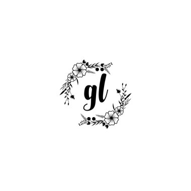 El Yazısı Biçimli Zarif Çiçek Monogramı Logosu