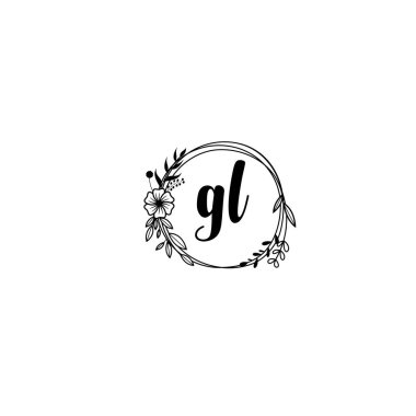 El Yazısı Biçimli Zarif Çiçek Monogramı Logosu