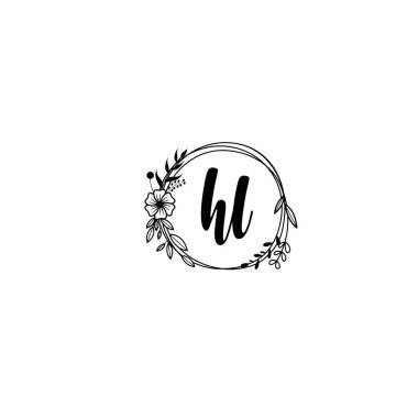 El Yazısı Biçimli Zarif Çiçek Monogram Logosu