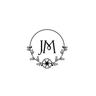 Şık JM Çiçek Düğün ve Güzellik Markası Logosu
