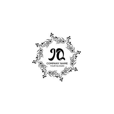 Klasik Floral Monogram JQ ve Zarif Çerçeve Tasarımı