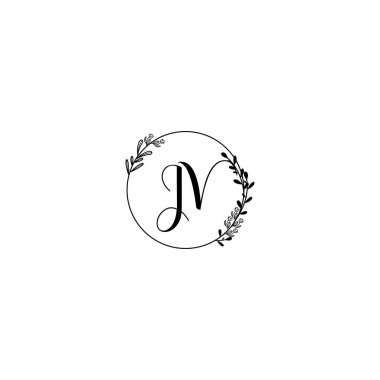 Şık JV Çiçek Düğün ve Güzellik Markası Logosu