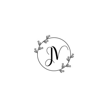 Şık JV Çiçek Düğün ve Güzellik Markası Logosu