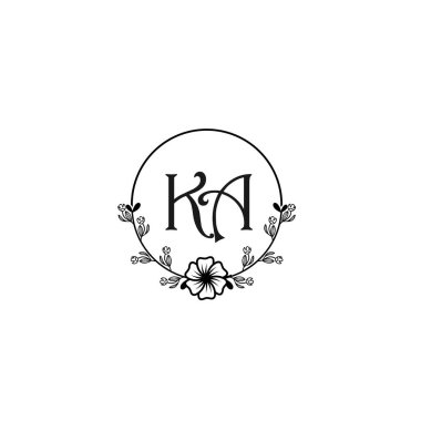 Seçkin KA Çiçek Monogramı Düğün, Güzellik Markası Logosu