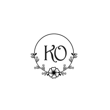 Seçkin KO Çiçek Monogramı Düğün, Güzellik Markası Logosu