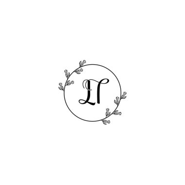 Nikah ve Güzellik Markası için Zarif LT Çiçekli Monogram Logosu