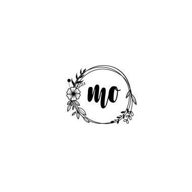 El Yazısı Biçimli Zarif Çiçek Monogramı Logosu