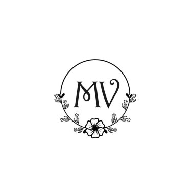 Seçkin MV Çiçek Monogramı Düğün, Güzellik Markası Logosu