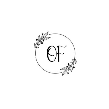 Düğün ve Güzellik Markası için Çiçek Monogramının Zarifi