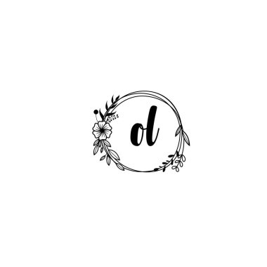 El Yazısı Biçimli Zarif Çiçek Monogramı Logosu