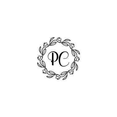 El Yazısı Biçimli Zarif Çiçek Monogram Logosu