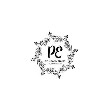 Klasik Çerçeve Tasarımlı Çiçek Monogramı