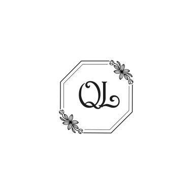 Klasik Floral Monogram QL ve Zarif Çerçeve Tasarımı