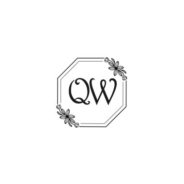 Klasik Çiçek Monogramı: Zarif Çerçeve Tasarımı QW