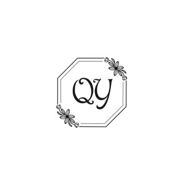 Klasik Çiçek Monogramı: Zarif Çerçeve Tasarımı QY