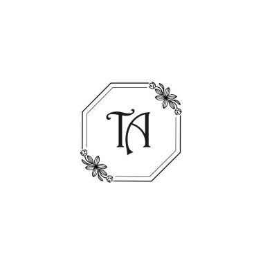 Klasik Floral Monogram TA ve Zarif Çerçeve Tasarımı