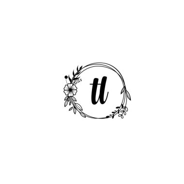 El Yazısı Biçiminde Zarif Çiçek Monogramı Logosu