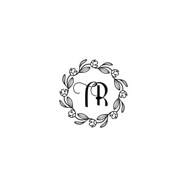 El Yazısı Biçimli Zarif Çiçek Monogramı TR