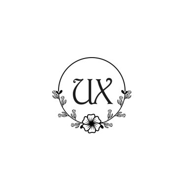 Şık UX Çiçekli Düğün ve Güzellik Markası Logosu