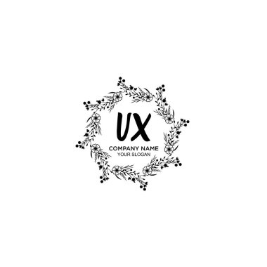 Klasik Çiçek Monogramı VX Zarif Çerçeve Tasarımı