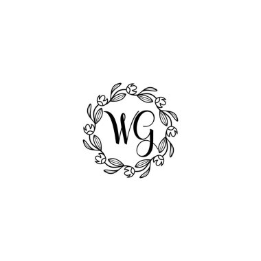El Yazısı Biçimli Zarif Çiçek Monogramı WG