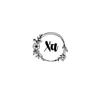 El Yazısı Biçimli Zarif Çiçek Monogramı XA