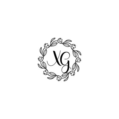 El Yazısı Biçimli Zarif Çiçek Monogram XG Logosu