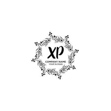 Klasik Çiçek Monogramı XP ve Zarif Çerçeve Tasarımı