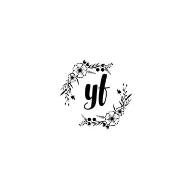 El Yazısı Biçimli Zarif Çiçek Monogramı Logosu YF