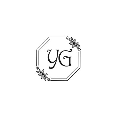 Klasik Çiçek Monogramı YG ve Zarif Çerçeve Tasarımı
