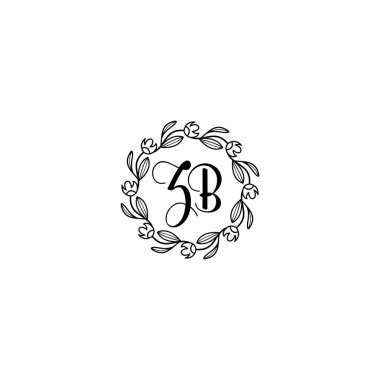 El Yazısı Biçimli Zarif Çiçek Monogram ZB