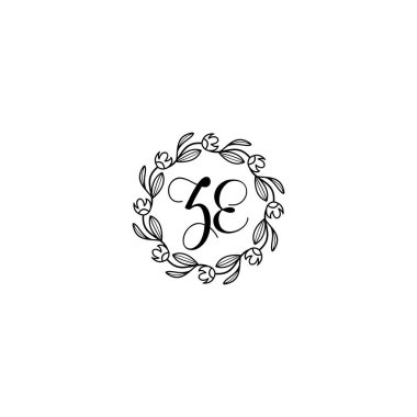 El Yazısı Biçimli Zarif Çiçek Monogramı ZE