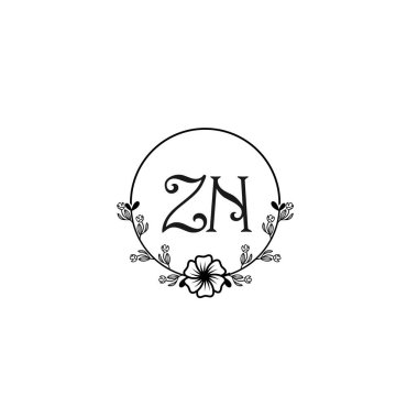 ZN Çiçekli Düğün ve Güzellik Markası Logosu