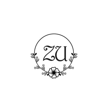 ZU Çiçekli Düğün ve Güzellik Markası Logosu
