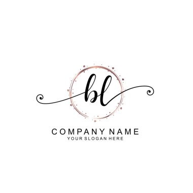 Modern El Yazısı Bile Zarif BL İlk Logo Koleksiyonu