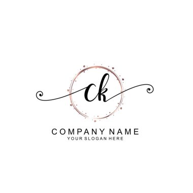 Modern El Yazısı Biçimli Zarif CK İlk Logo Koleksiyonu