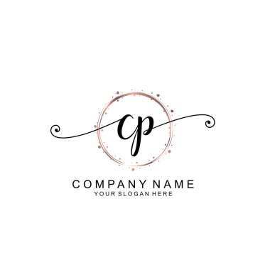 Modern El Yazısı Biçimli Zarif CP İlk Logo Koleksiyonu