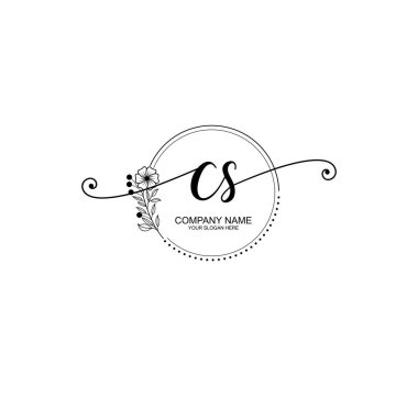 CS Monogram ile Zarif Çiçek Baş Logosu Tasarımı