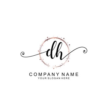 Modern El Yazısı Biçimli Zarif DH İlk Logo Koleksiyonu