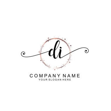 Modern El Yazısı Biçimli Zarif DI İlk Logo Koleksiyonu