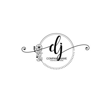 DJ Monogram ile Zarif Çiçek Baş Logosu Tasarımı