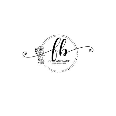 FB Monogramlı Zarif Çiçek Baş Logosu Tasarımı