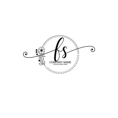 FS Monogram ile Zarif Çiçek Baş Logosu Tasarımı