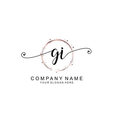 Modern El Yazısı Biçimli Zarif GI İlk Logo Koleksiyonu