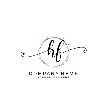 Modern El Yazısı Biçimli Zarif HF İlk Logo Koleksiyonu