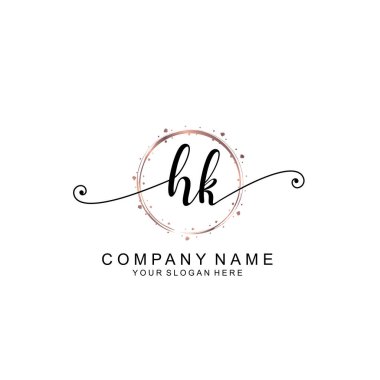 Modern El Yazısı Biçimli Zarif HK İlk Logo Koleksiyonu