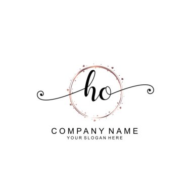 Modern El Yazısı Biçimli Zarif HO İlk Logo Koleksiyonu