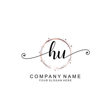 Modern El Yazısı Biçimli Zarif HU İlk Logo Koleksiyonu