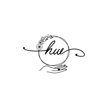 Zarif HW Sanatsal Fışkırtmalı İlk Logo Tasarımı